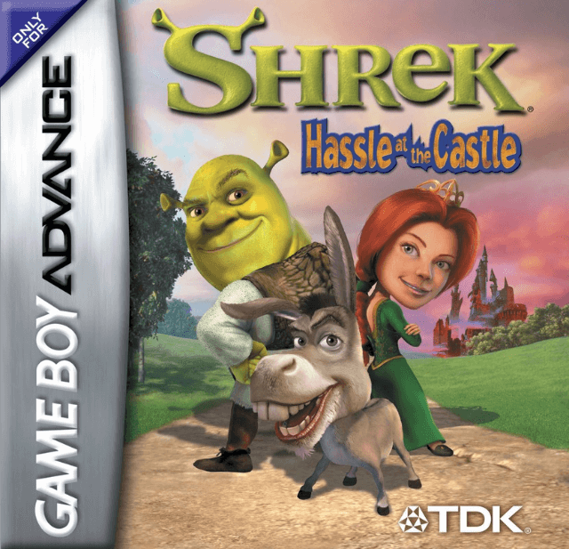 Shrek Hassle in the Castle box art for GameBoy Advance